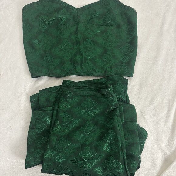 Sandro Paris Pants High Waisted Jacquard Wide Leg Trousers And Top Set - Picture 5 of 16